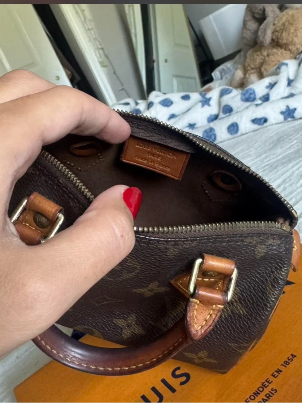 Louis Vuitton Dark Brown Monogram Mini Nano Speedy Vintage